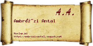 Ambrózi Antal névjegykártya